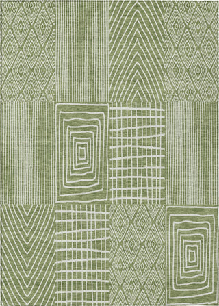 Piper Looms Chantille Geometric ACN990 Green Machine Washable Area Rug main image