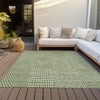Piper Looms Chantille Geometric ACN990 Green Machine Washable Area Rug Outdoor Lifestyle Image Feature
