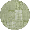 Piper Looms Chantille Geometric ACN990 Green Machine Washable Area Rug Round Main Image