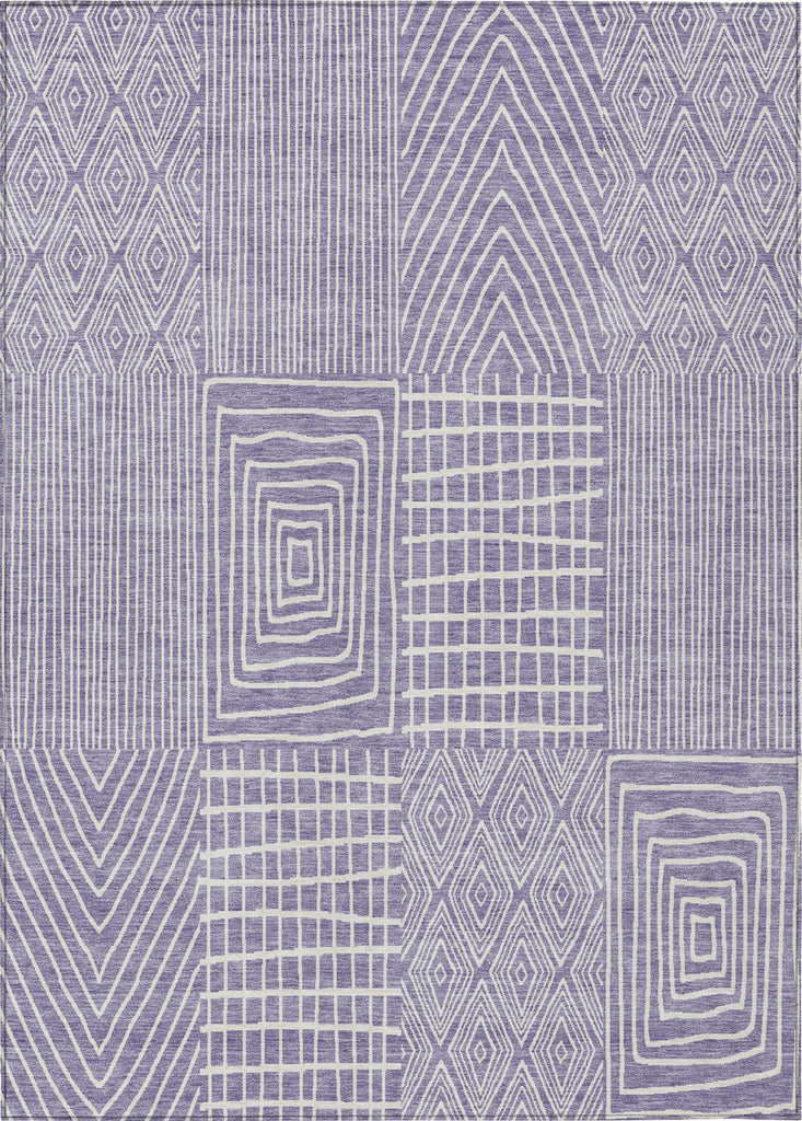 Piper Looms Chantille Geometric ACN990 Lavender Machine Washable Area Rug main image