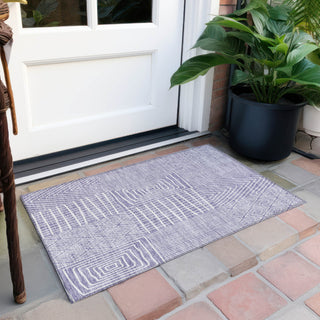 Piper Looms Chantille Geometric ACN990 Lavender Machine Washable Area Rug Scatter Outdoor Lifestyle Image Feature