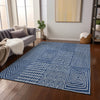 Piper Looms Chantille Geometric ACN990 Navy Machine Washable Area Rug Lifestyle Image Feature