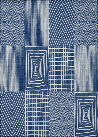 Piper Looms Chantille Geometric ACN990 Navy Machine Washable Area Rug main image