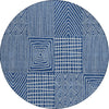Piper Looms Chantille Geometric ACN990 Navy Machine Washable Area Rug Round Main Image