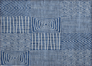 Piper Looms Chantille Geometric ACN990 Navy Machine Washable Area Rug Scatter Main Image