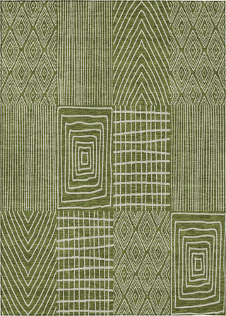 Piper Looms Chantille Geometric ACN990 Olive Machine Washable Area Rug main image