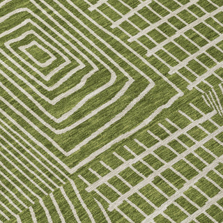 Piper Looms Chantille Geometric ACN990 Olive Machine Washable Area Rug Swatch Image