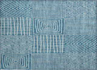Piper Looms Chantille Geometric ACN990 Teal Machine Washable Area Rug Scatter Main Image