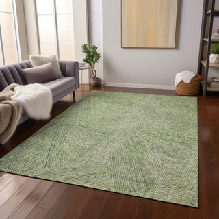 Piper Looms Chantille Lines ACN991 Aloe Machine Washable Area Rug Lifestyle Image Feature