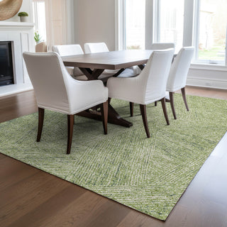 Piper Looms Chantille Lines ACN991 Aloe Machine Washable Area Rug Lifestyle Image Feature