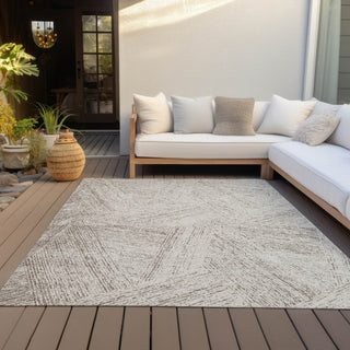 Piper Looms Chantille Lines ACN991 Beige Machine Washable Area Rug Outdoor Lifestyle Image Feature