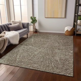 Piper Looms Chantille Lines ACN991 Chocolate Machine Washable Area Rug Lifestyle Image Feature