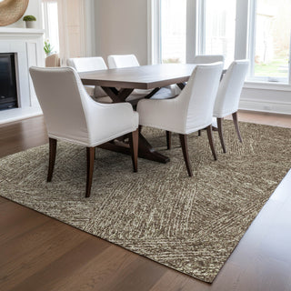 Piper Looms Chantille Lines ACN991 Chocolate Machine Washable Area Rug Lifestyle Image Feature