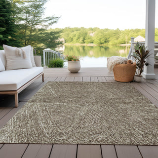Piper Looms Chantille Lines ACN991 Chocolate Machine Washable Area Rug Outdoor Lifestyle Image Feature