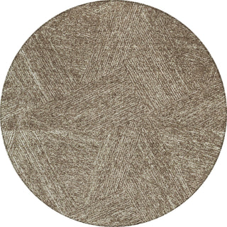 Piper Looms Chantille Lines ACN991 Chocolate Machine Washable Area Rug Round Main Image