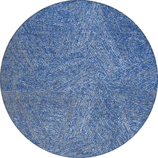 Piper Looms Chantille Lines ACN991 Navy Machine Washable Area Rug Round Main Image
