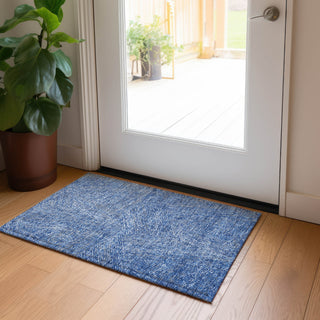 Piper Looms Chantille Lines ACN991 Navy Machine Washable Area Rug Scatter Lifestyle Image Feature