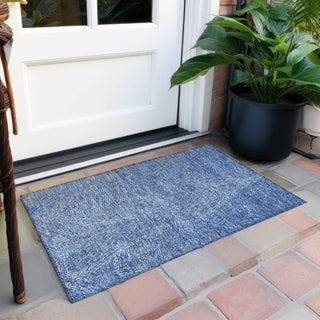 Piper Looms Chantille Lines ACN991 Navy Machine Washable Area Rug Scatter Outdoor Lifestyle Image Feature