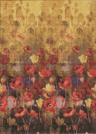 Piper Looms Chantille Floral ACN992 Gold Machine Washable Area Rug main image