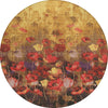 Piper Looms Chantille Floral ACN992 Gold Machine Washable Area Rug Round Main Image