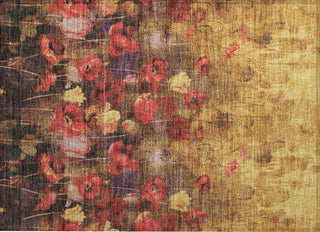 Piper Looms Chantille Floral ACN992 Gold Machine Washable Area Rug Scatter Main Image
