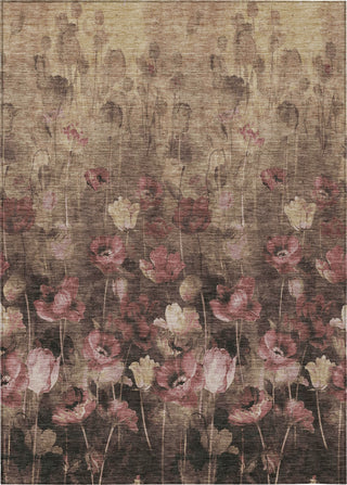 Piper Looms Chantille Floral ACN992 Taupe Machine Washable Area Rug main image
