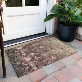 Piper Looms Chantille Floral ACN992 Taupe Machine Washable Area Rug Scatter Outdoor Lifestyle Image Feature