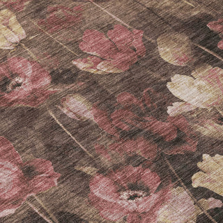 Piper Looms Chantille Floral ACN992 Taupe Machine Washable Area Rug Swatch Image