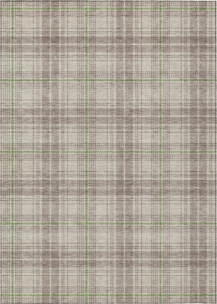 Piper Looms Chantille Plaid ACN993 Beige Machine Washable Area Rug main image