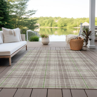 Piper Looms Chantille Plaid ACN993 Beige Machine Washable Area Rug Outdoor Lifestyle Image Feature