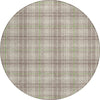 Piper Looms Chantille Plaid ACN993 Beige Machine Washable Area Rug Round Main Image