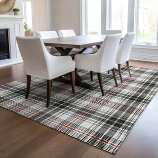 Piper Looms Chantille Plaid ACN993 Black Machine Washable Area Rug Lifestyle Image Feature