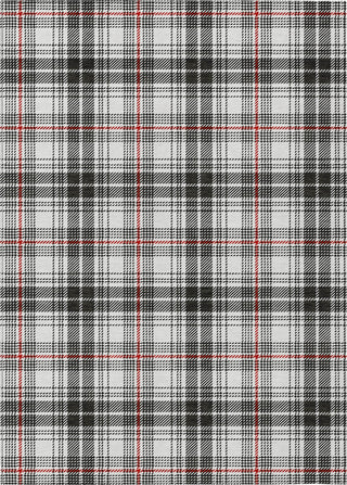 Piper Looms Chantille Plaid ACN993 Black Machine Washable Area Rug main image