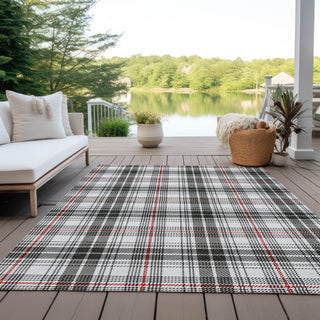 Piper Looms Chantille Plaid ACN993 Black Machine Washable Area Rug Outdoor Lifestyle Image Feature