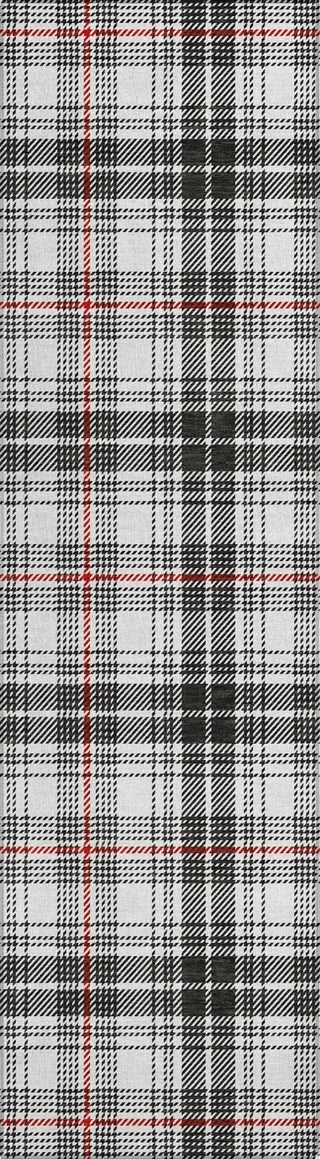 Piper Looms Chantille Plaid ACN993 Black Machine Washable Area Rug Runner Main Image