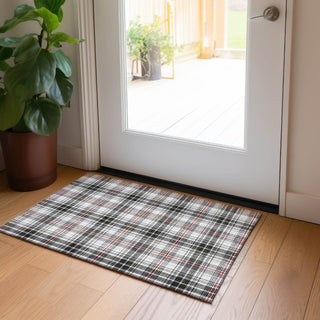Piper Looms Chantille Plaid ACN993 Black Machine Washable Area Rug Scatter Lifestyle Image Feature