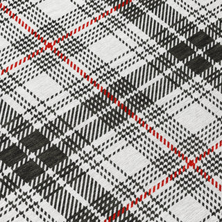 Piper Looms Chantille Plaid ACN993 Black Machine Washable Area Rug Swatch Image