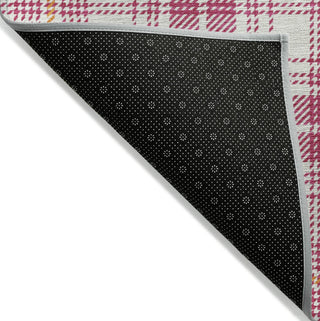 Piper Looms Chantille Plaid ACN993 Blush Machine Washable Area Rug Backing Image