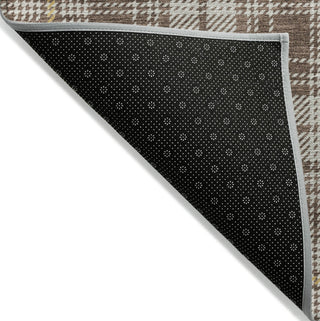 Piper Looms Chantille Plaid ACN993 Brown Machine Washable Area Rug Backing Image