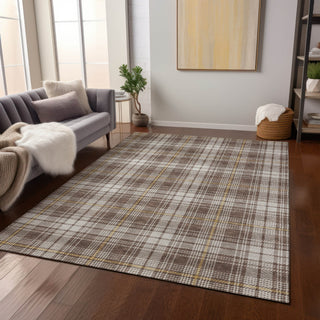 Piper Looms Chantille Plaid ACN993 Brown Machine Washable Area Rug Lifestyle Image Feature
