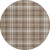 Piper Looms Chantille Plaid ACN993 Brown Machine Washable Area Rug Round Main Image