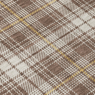 Piper Looms Chantille Plaid ACN993 Brown Machine Washable Area Rug Swatch Image
