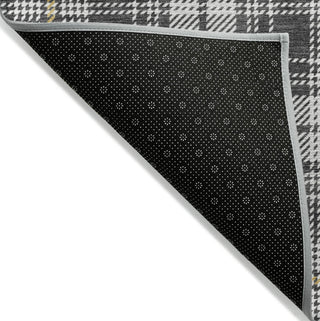 Piper Looms Chantille Plaid ACN993 Charcoal Machine Washable Area Rug Backing Image