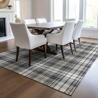 Piper Looms Chantille Plaid ACN993 Charcoal Machine Washable Area Rug Lifestyle Image Feature