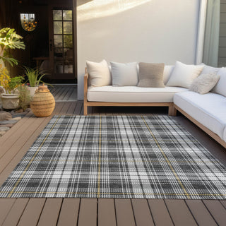 Piper Looms Chantille Plaid ACN993 Charcoal Machine Washable Area Rug Outdoor Lifestyle Image Feature