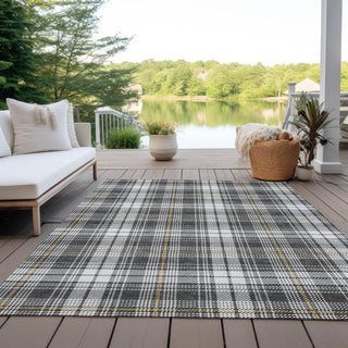 Piper Looms Chantille Plaid ACN993 Charcoal Machine Washable Area Rug Outdoor Lifestyle Image Feature