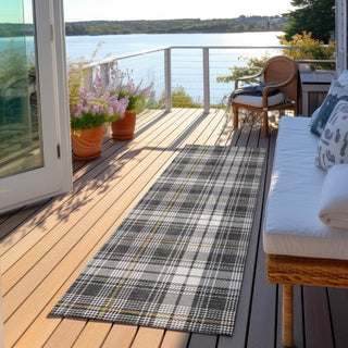 Piper Looms Chantille Plaid ACN993 Charcoal Machine Washable Area Rug Runner Outdoor Lifestyle Image Feature