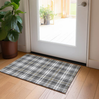 Piper Looms Chantille Plaid ACN993 Charcoal Machine Washable Area Rug Scatter Lifestyle Image Feature