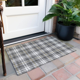 Piper Looms Chantille Plaid ACN993 Charcoal Machine Washable Area Rug Scatter Outdoor Lifestyle Image Feature