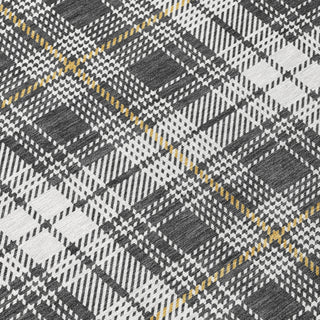 Piper Looms Chantille Plaid ACN993 Charcoal Machine Washable Area Rug Swatch Image